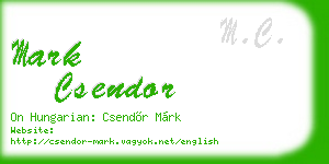 mark csendor business card